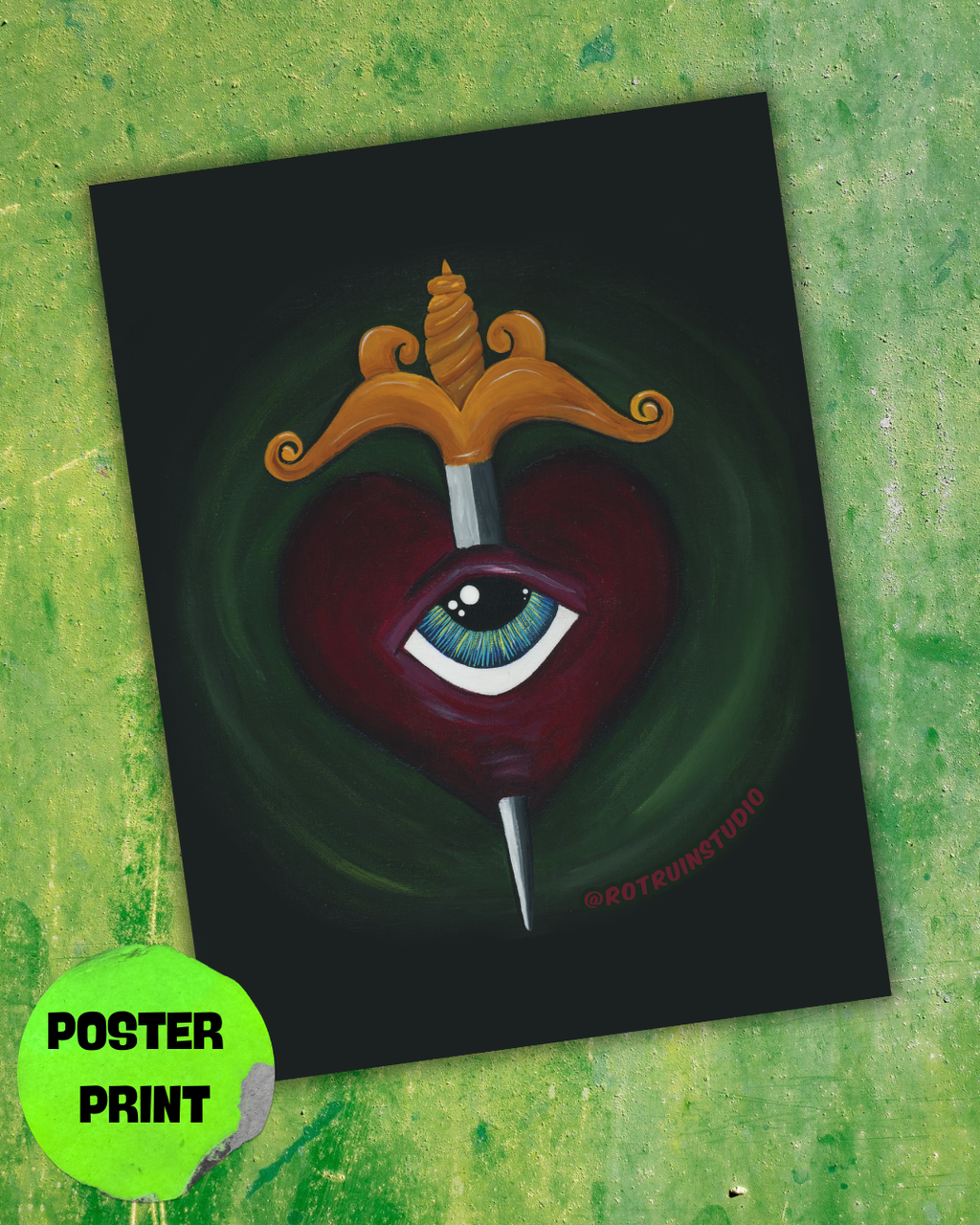 Heart Dagger Poster Print