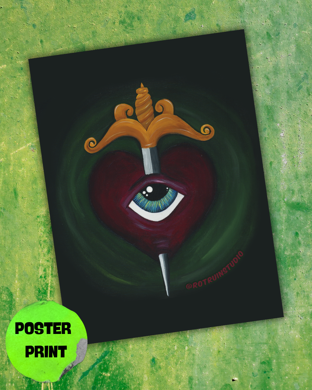Heart Dagger Poster Print