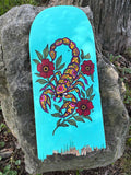 Neon Scorpion Old School American Traditional Broken Skateboard Deck
