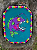 Sea Devil Original Art Wood Plaque Painting