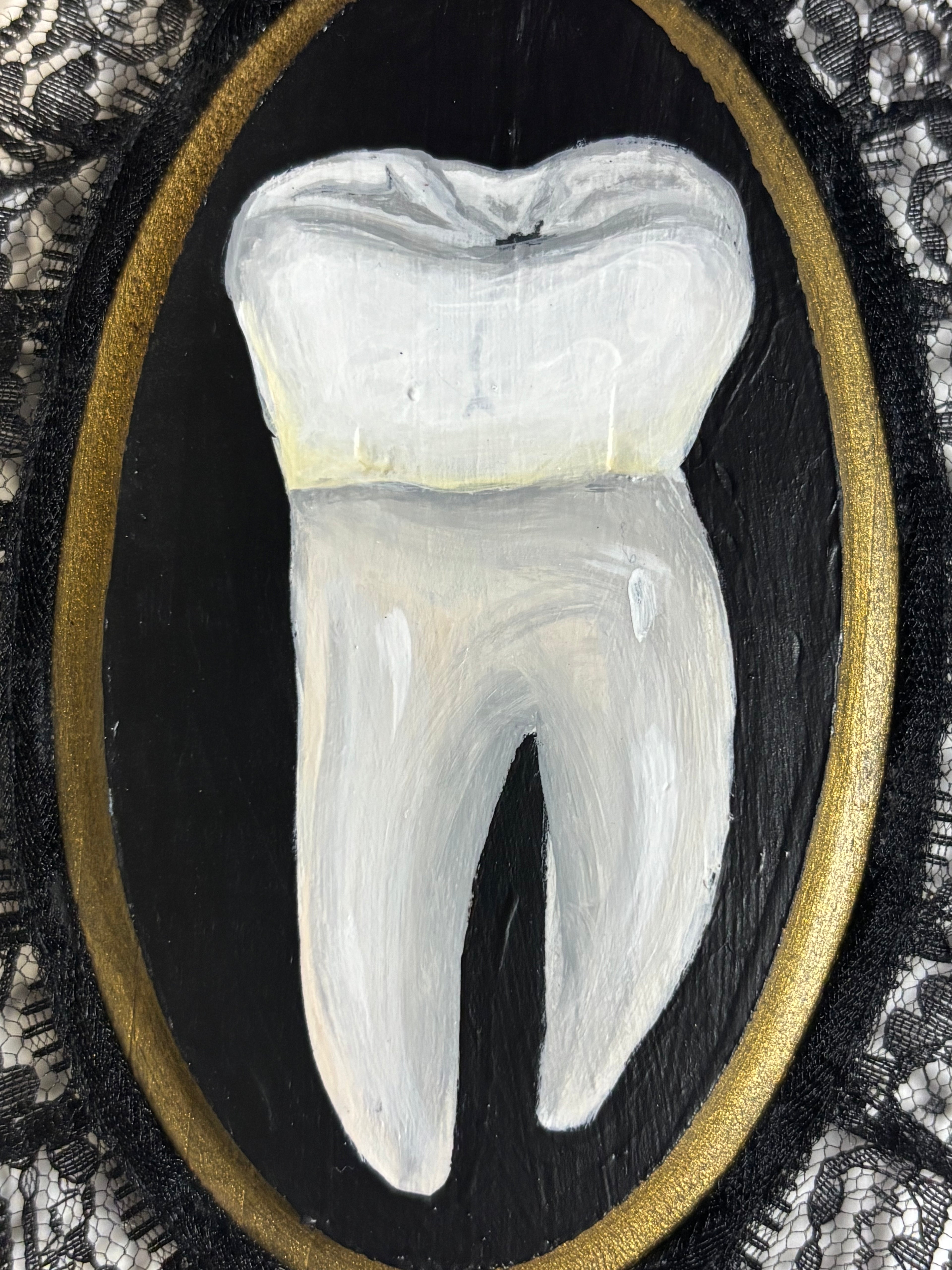 Small Human Tooth Original Painting