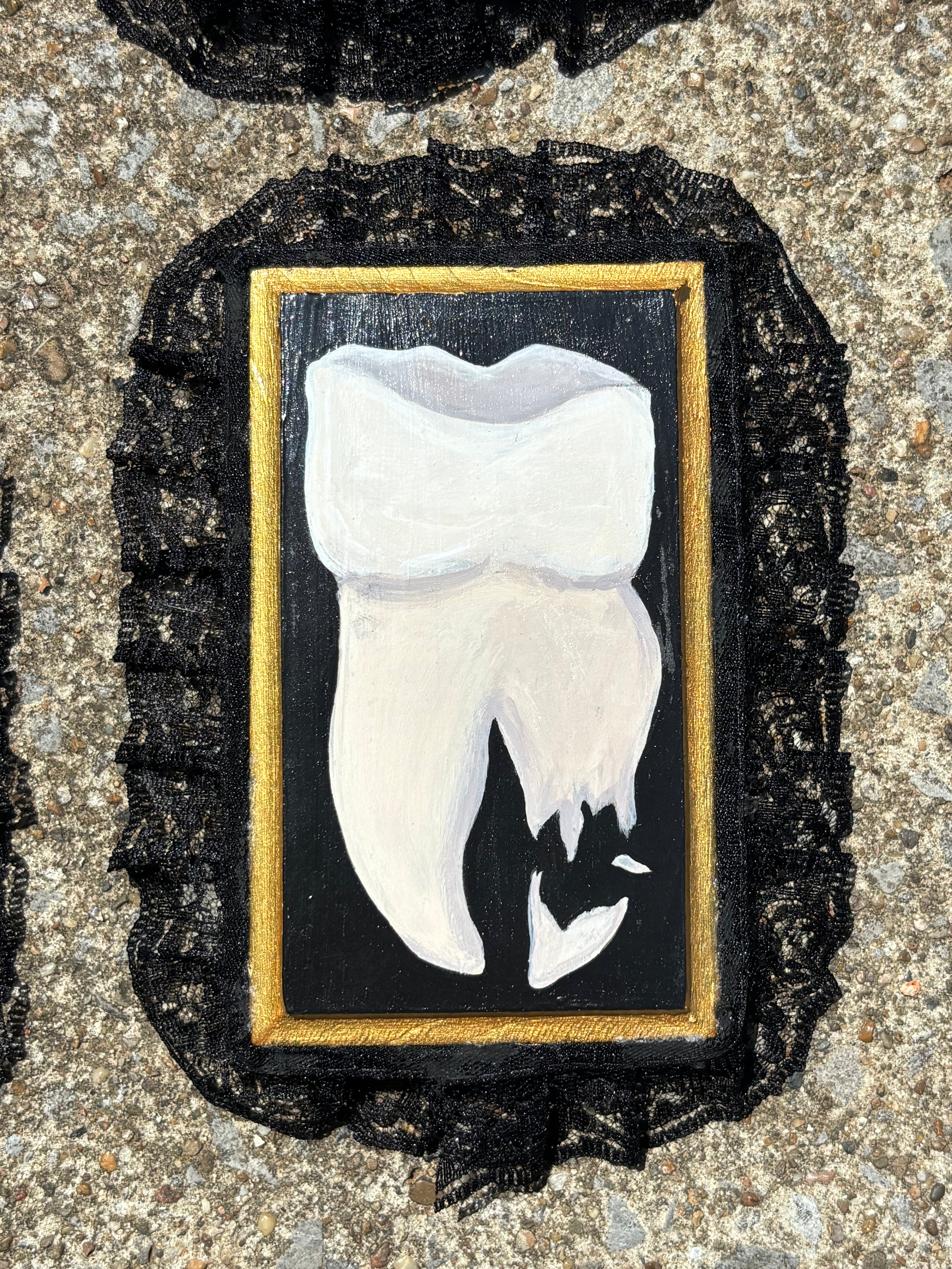 Small Broken Human Tooth #1 Original Painting
