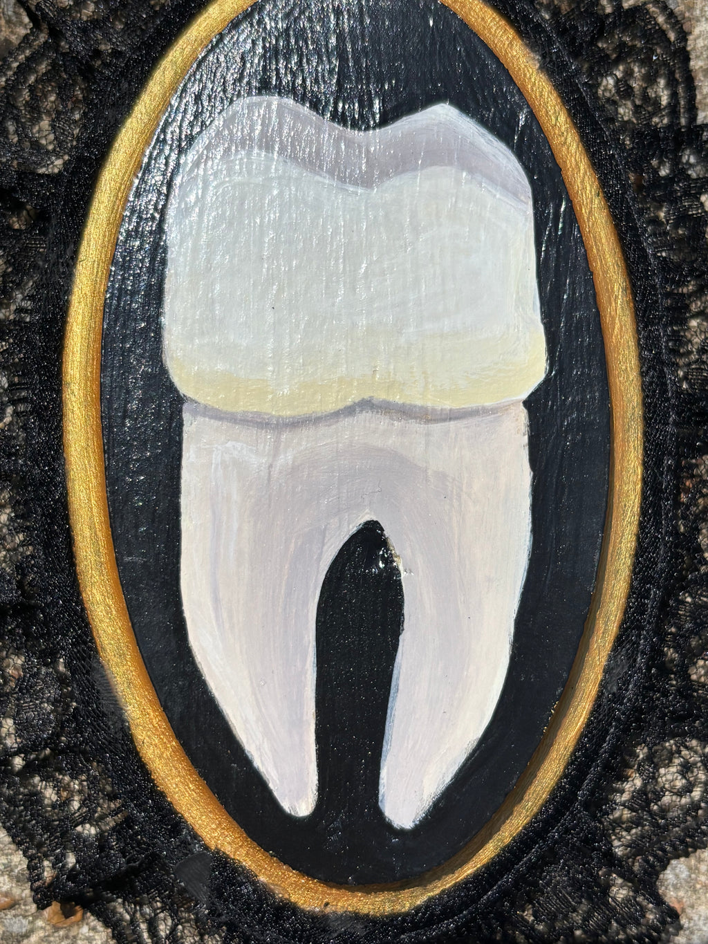 Small Human Tooth Original Painting