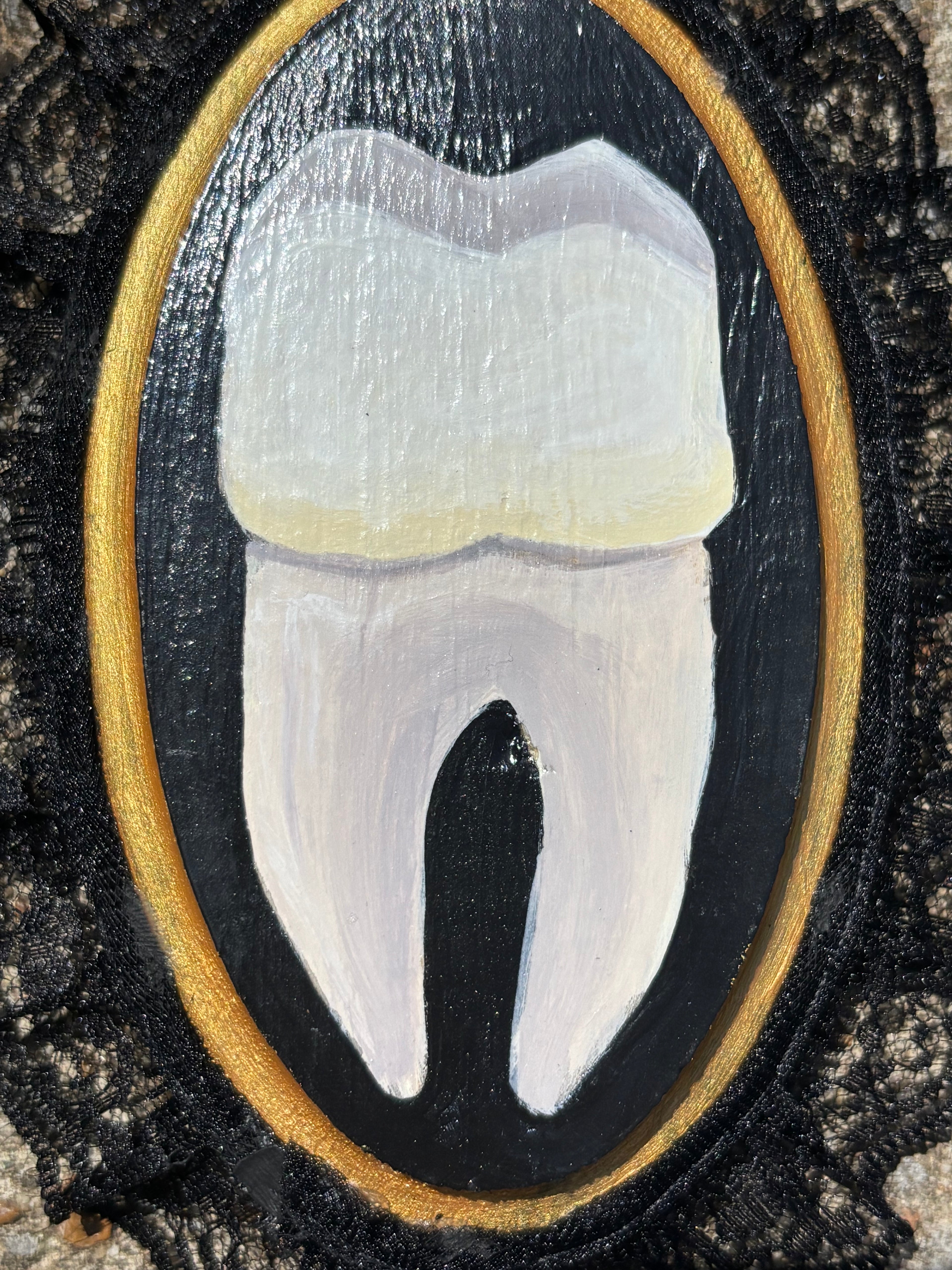 Small Human Tooth Original Painting