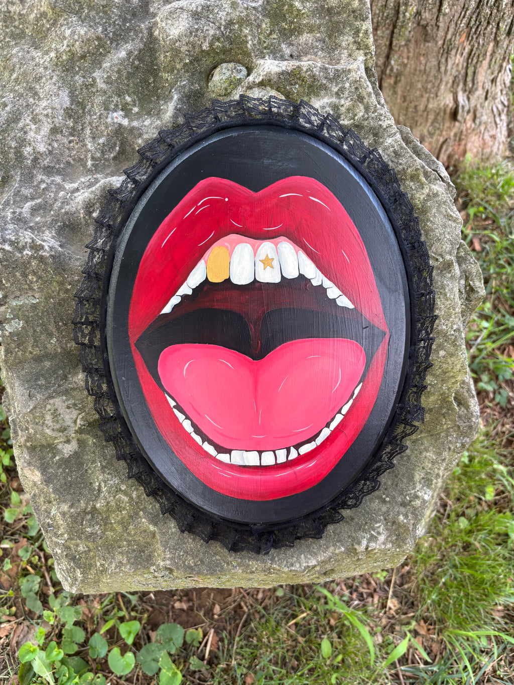 Mouth with Gold Tooth Original Painting