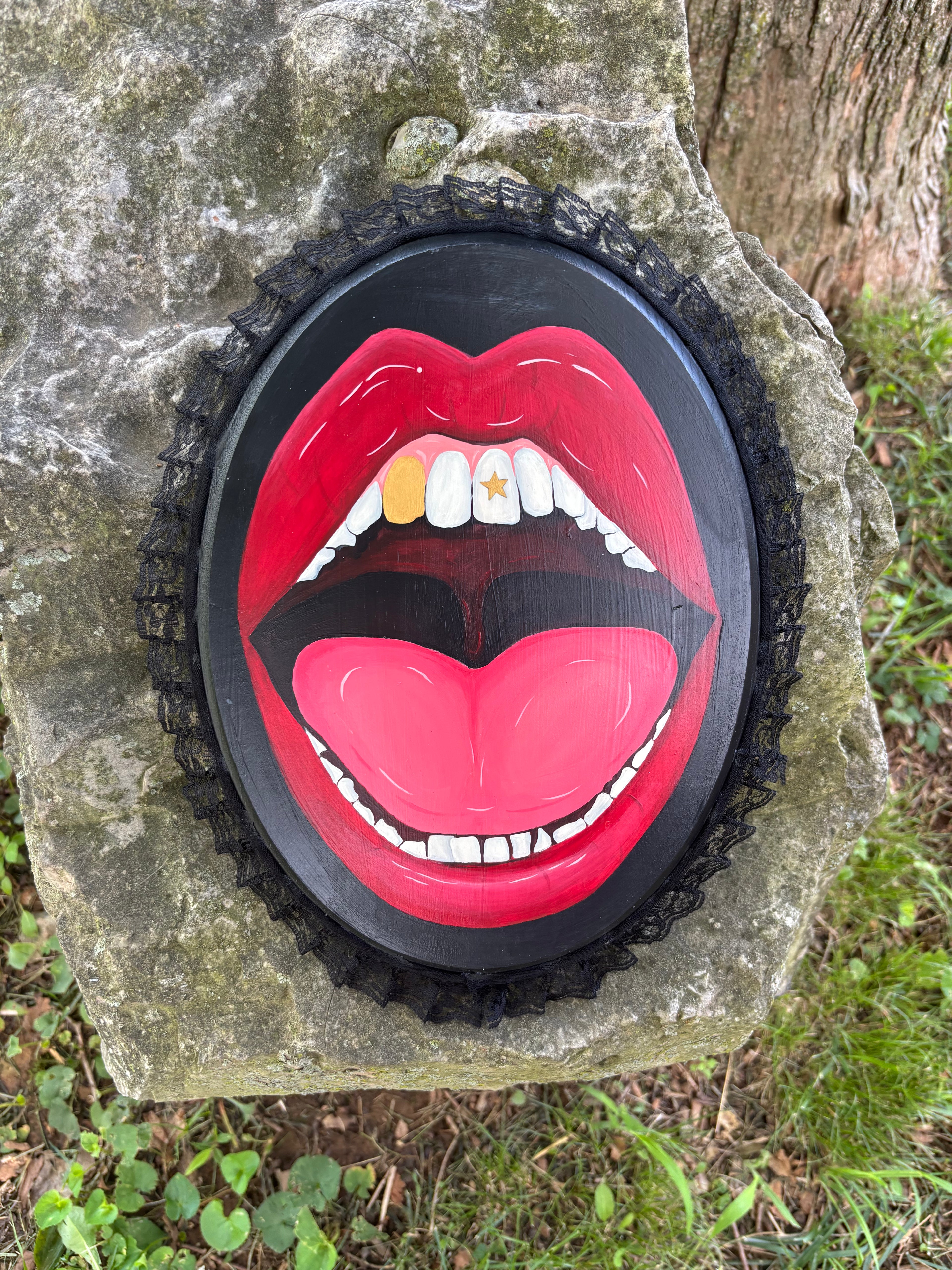Mouth with Gold Tooth Original Painting