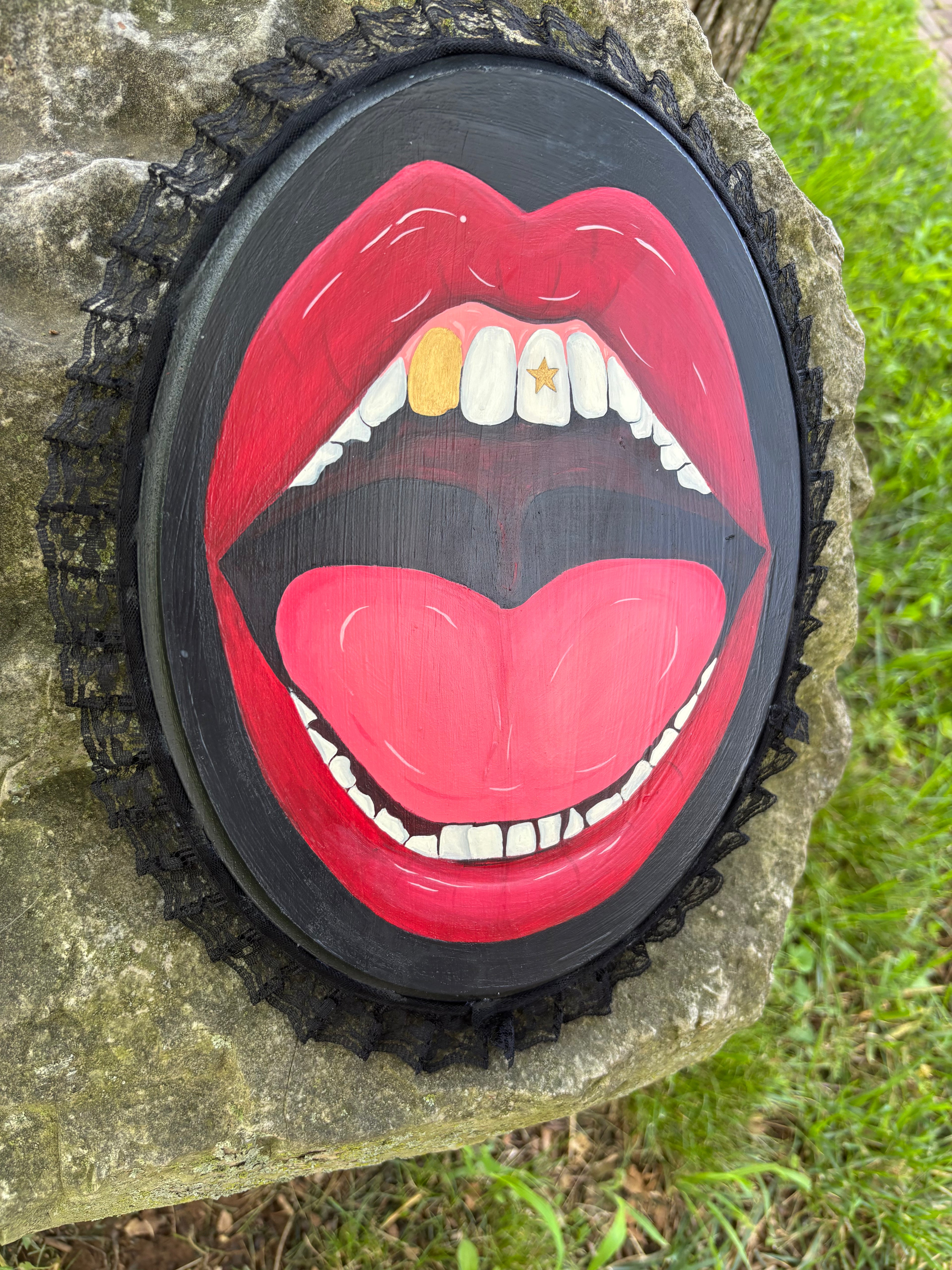 Mouth with Gold Tooth Original Painting