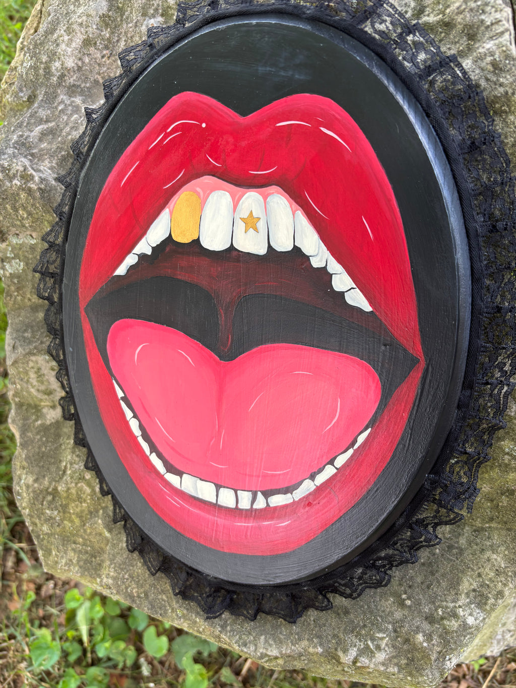 Mouth with Gold Tooth Original Painting