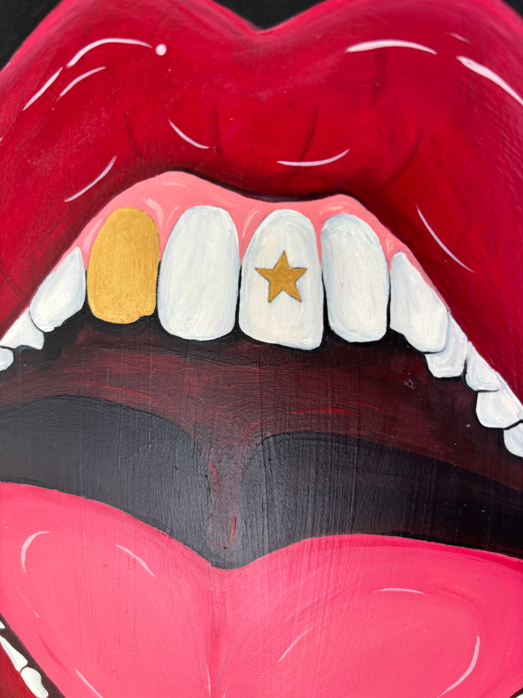 Mouth with Gold Tooth Original Painting