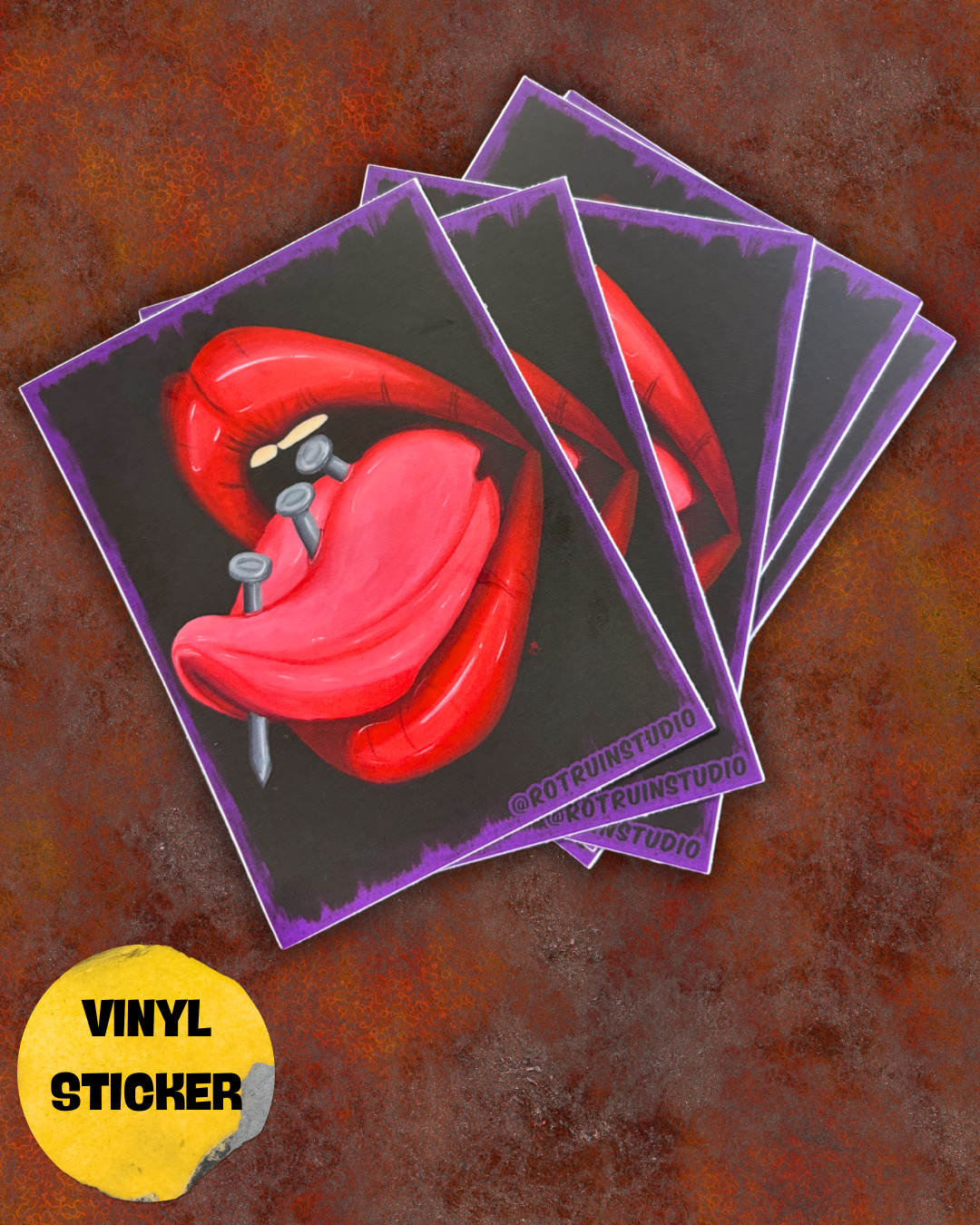2 Truths, 1 Lie Mouth and Nails Vinyl Sticker