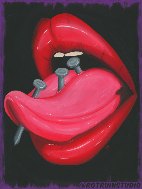 2 Truths, 1 Lie Mouth and Nails Vinyl Sticker